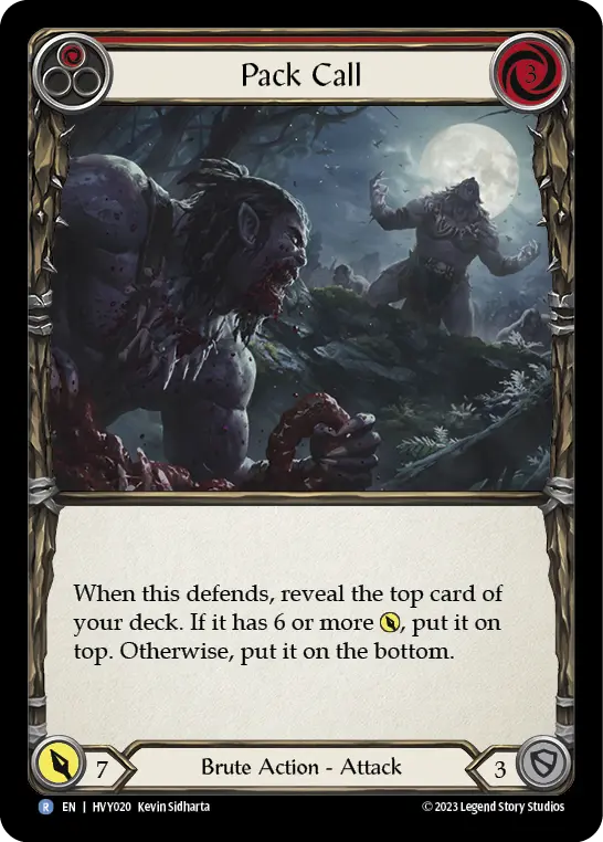 Pack Call (Red) — Heavy Hitters Flesh and Blood card by Kevin Sidharta