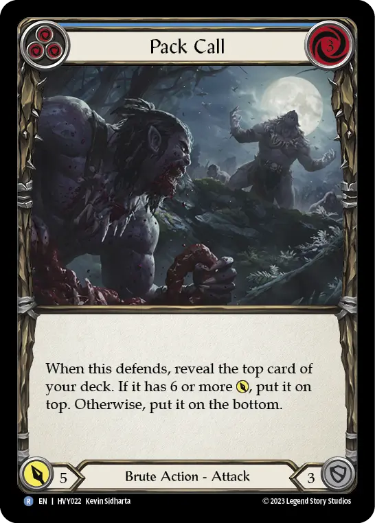 Pack Call (Blue) — Heavy Hitters Flesh and Blood card by Kevin Sidharta