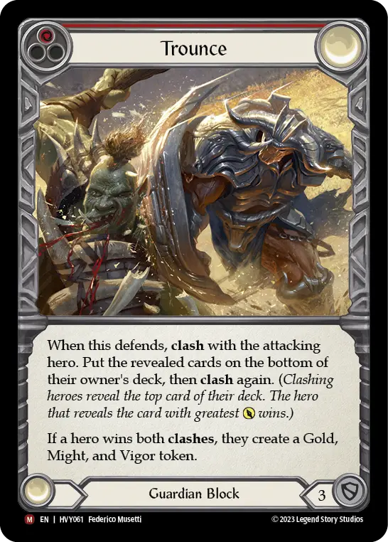 Trounce — Heavy Hitters Flesh and Blood card by Federico Musetti