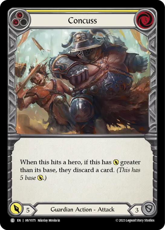 Concuss (Yellow) — Heavy Hitters Flesh and Blood card by Nikolay Moskvin