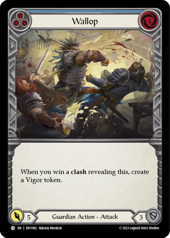 Wallop (Blue) — Heavy Hitters Flesh and Blood card by Nikolay Moskvin