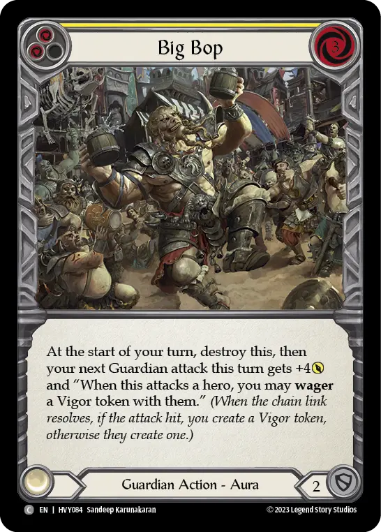 Big Bop (Yellow) — Heavy Hitters Flesh and Blood card by Sandeep Karunakaran