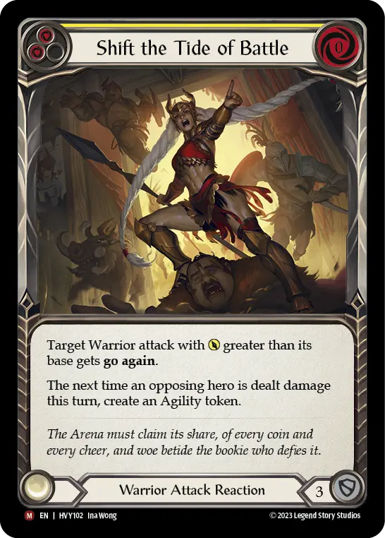 Shift the Tide of Battle — Heavy Hitters Flesh and Blood card by Ina Wong