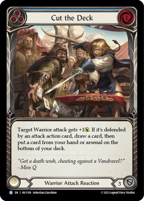 Cut the Deck (Blue) — Heavy Hitters Flesh and Blood card by Sebastian Giacobino