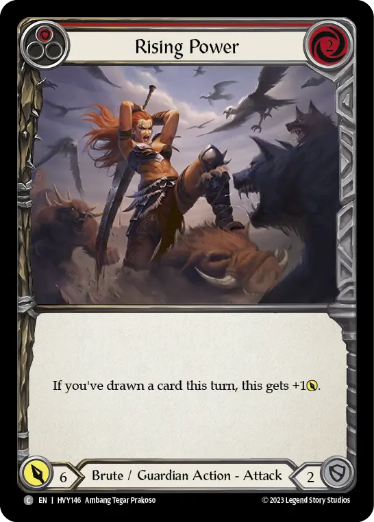 Rising Power (Red) — Heavy Hitters Flesh and Blood card by Ambang Tegar Prakoso