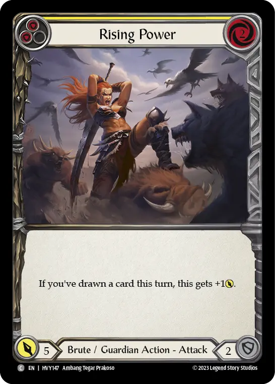 Rising Power (Yellow) — Heavy Hitters Flesh and Blood card by Ambang Tegar Prakoso
