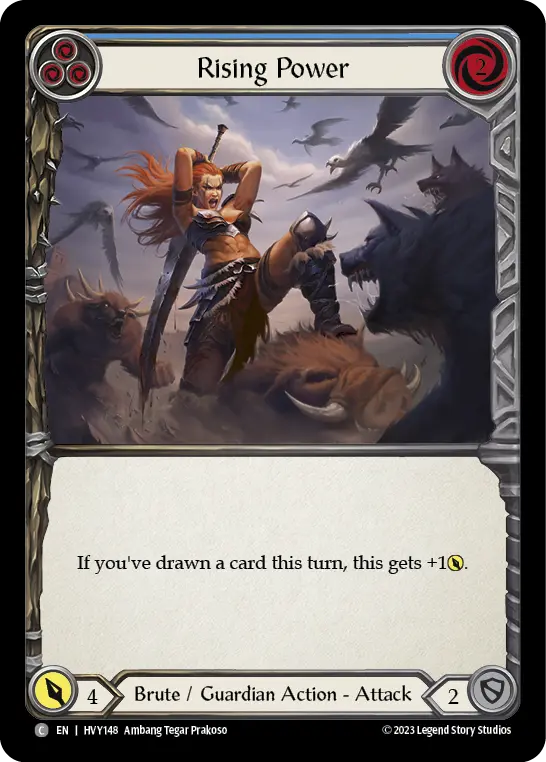 Rising Power (Blue) — Heavy Hitters Flesh and Blood card by Ambang Tegar Prakoso