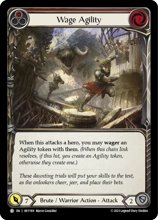 Wage Agility (Red) — Heavy Hitters Flesh and Blood card by Marco González
