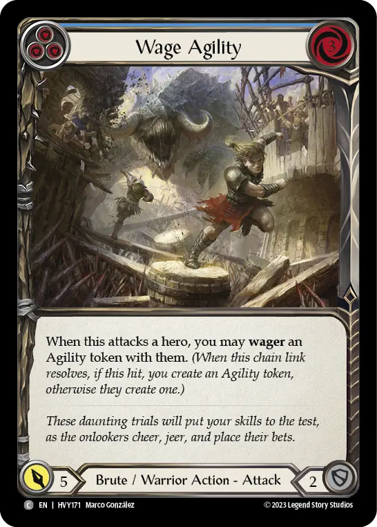 Wage Agility (Blue) — Heavy Hitters Flesh and Blood card by Marco González