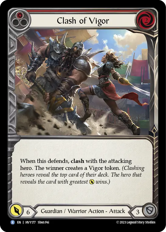 Clash of Vigor (Red) — Heavy Hitters Flesh and Blood card by Shen Fei