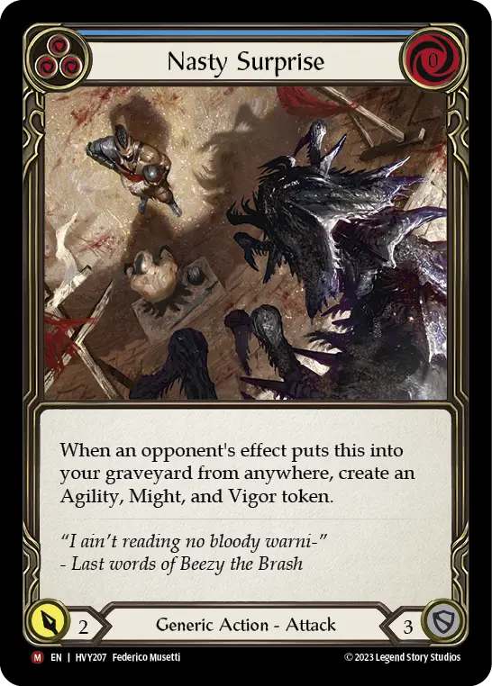 Nasty Surprise — Heavy Hitters Flesh and Blood card by Federico Musetti