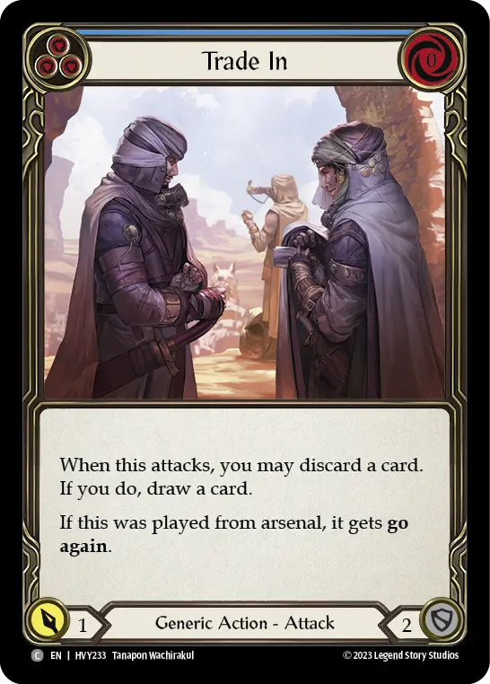 Trade In (Blue) — Heavy Hitters Flesh and Blood card by Tanapon Wachirakul