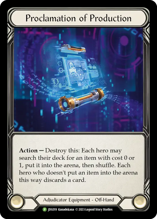 Proclamation of Production - JDG019 — Flesh and Blood: Promo Cards