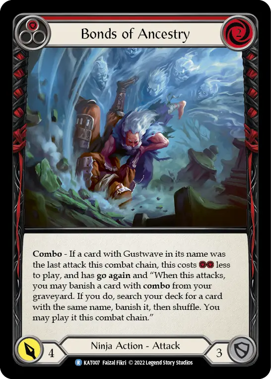 Bonds of Ancestry (Red) — Blitz Deck: Outsiders - Katsu Flesh and Blood card by Faizal Fikri