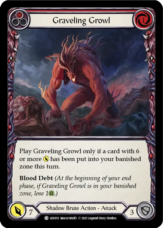 Graveling Growl (Red) — Blitz Deck: Monarch - Levia Flesh and Blood card by Marco Wulff