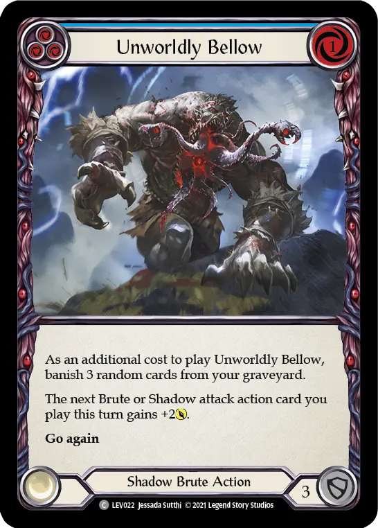 Unworldly Bellow (Blue) — Blitz Deck: Monarch - Levia Flesh and Blood card by Jessada Sutthis