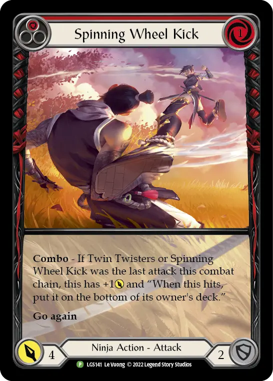 Spinning Wheel Kick (Red) - LGS141 — Flesh and Blood: Promo Cards Flesh and Blood card by Le Vuong