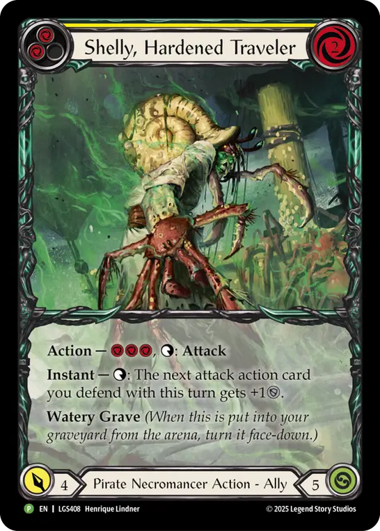 Shelly, Hardened Traveler (LGS408) — Flesh and Blood: Promo Cards Flesh and Blood card by Henrique Lindner