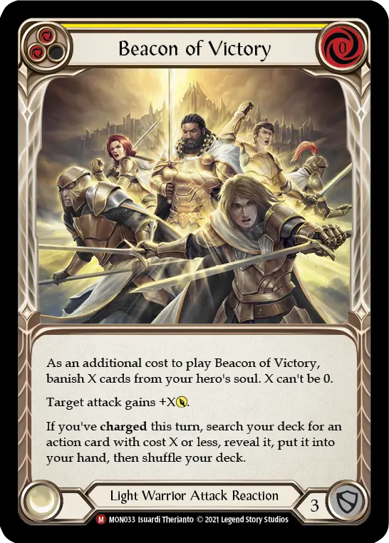 Beacon of Victory — Monarch Flesh and Blood card by Isuardi Therianto