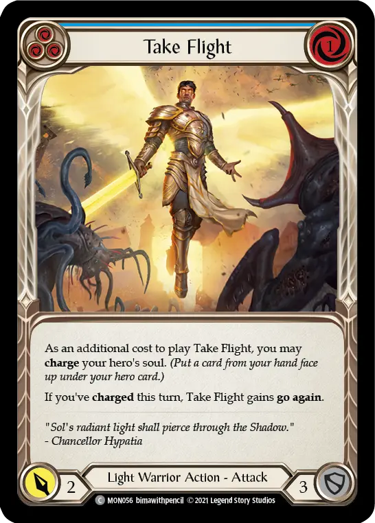 Take Flight (Blue) — Monarch Flesh and Blood card by bimawithpencil