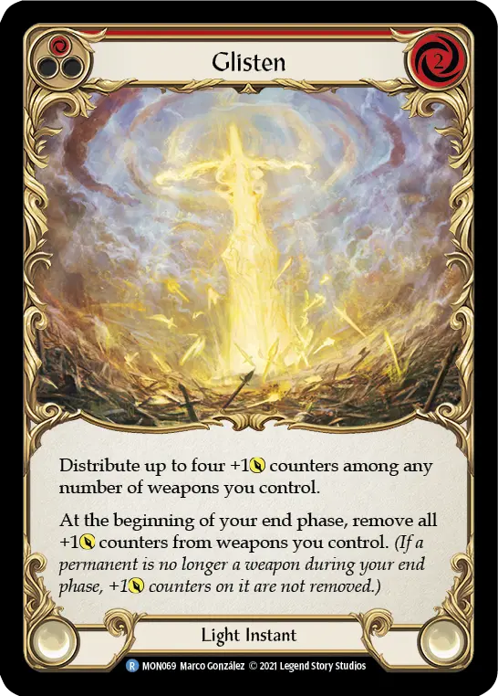 Glisten (Red) — Monarch Flesh and Blood card by Marco González