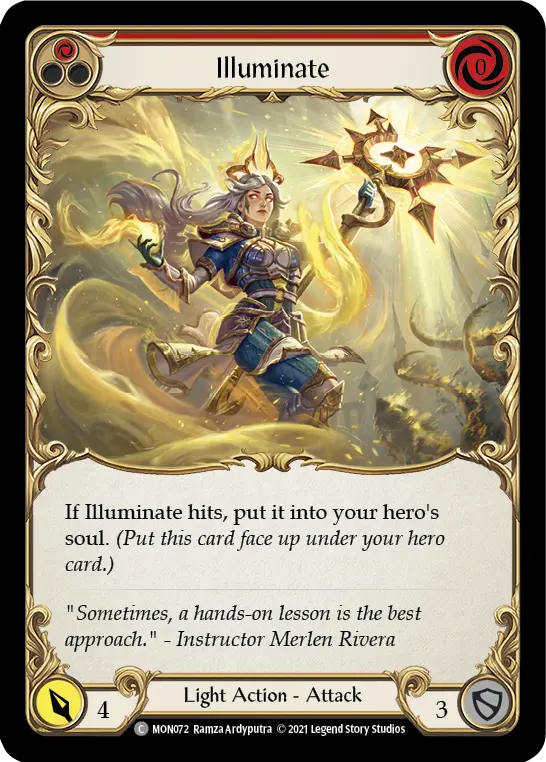Illuminate (Red) — Monarch Flesh and Blood card by Ramza Ardyputra