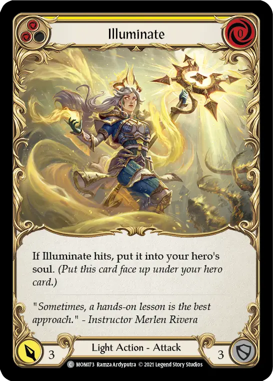 Illuminate (Yellow) — Monarch Flesh and Blood card by Ramza Ardyputra