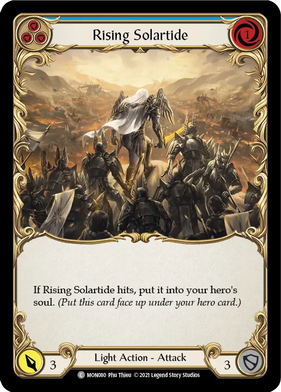 Rising Solartide (Blue) — Monarch Flesh and Blood card by Phu Thieu