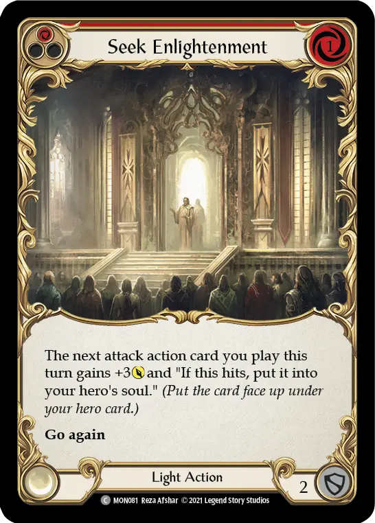 Seek Enlightenment (Red) — Monarch Flesh and Blood card by Reza Afshar