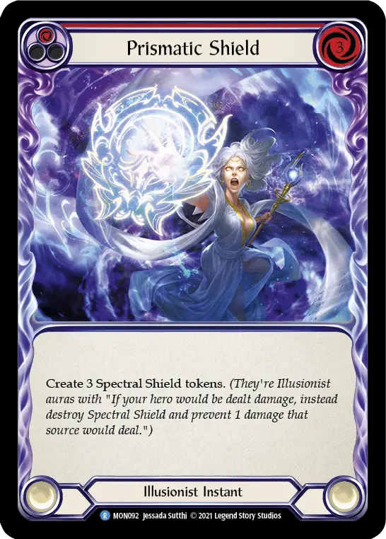 Prismatic Shield (Red) — Monarch Flesh and Blood card by Jessada Sutthi