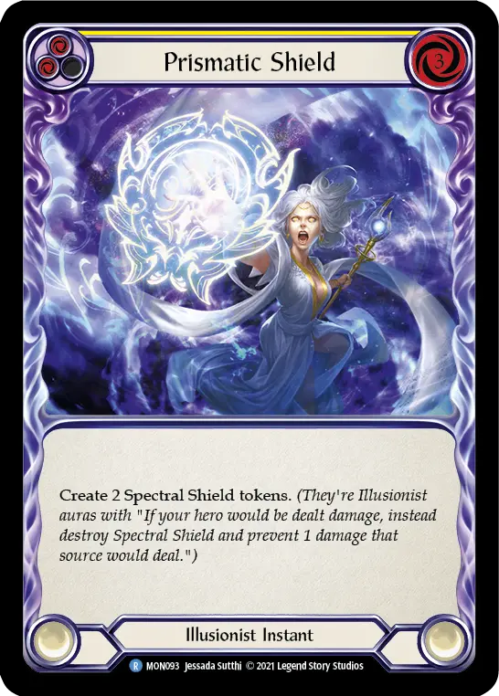 Prismatic Shield (Yellow) — Monarch Flesh and Blood card by Jessada Sutthi