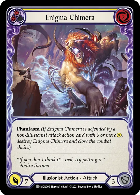 Enigma Chimera (Yellow) — Monarch Flesh and Blood card by Narendra B Adi