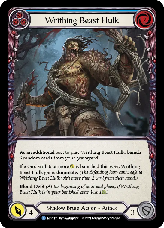 Writhing Beast Hulk (Blue) — Monarch Flesh and Blood card by bimawithpencil