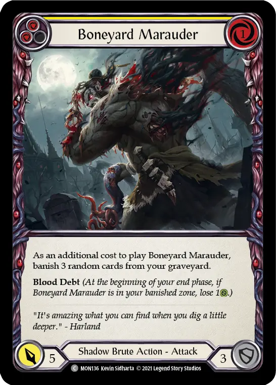 Boneyard Marauder (Yellow) — Monarch Flesh and Blood card by Kevin Sidharta