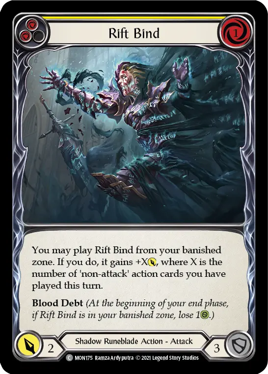Rift Bind (Yellow) — Monarch Flesh and Blood card by Ramza Ardyputra