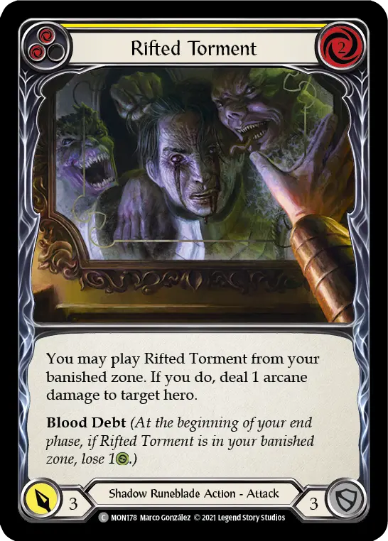 Rifted Torment (Yellow) — Monarch Flesh and Blood card by Marco González