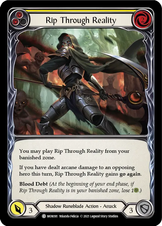 Rip Through Reality (Yellow) — Monarch Flesh and Blood card by Yolanda Felicia