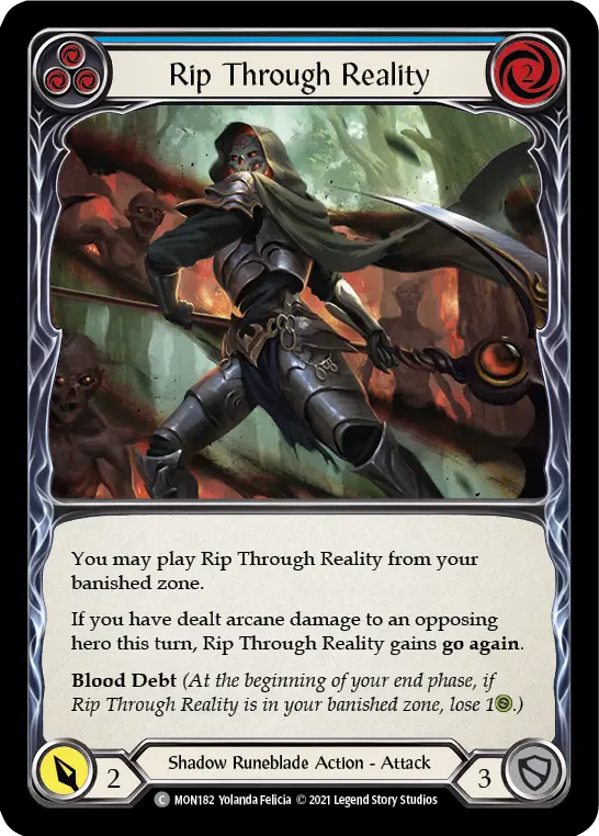 Rip Through Reality (Blue) — Monarch Flesh and Blood card by Yolanda Felicia