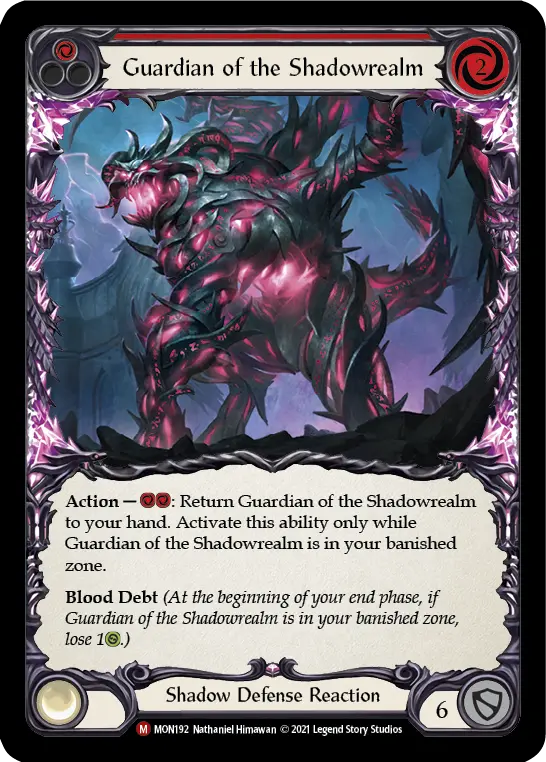 Guardian of the Shadowrealm — Monarch Flesh and Blood card by Nathaniel Himawan