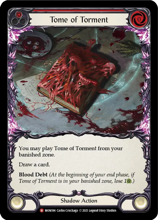 Tome of Torment — Monarch Flesh and Blood card by Carlos Cruchaga