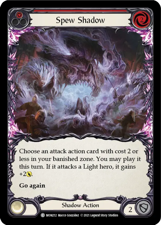 Spew Shadow (Red) — Monarch Flesh and Blood card by Marco González
