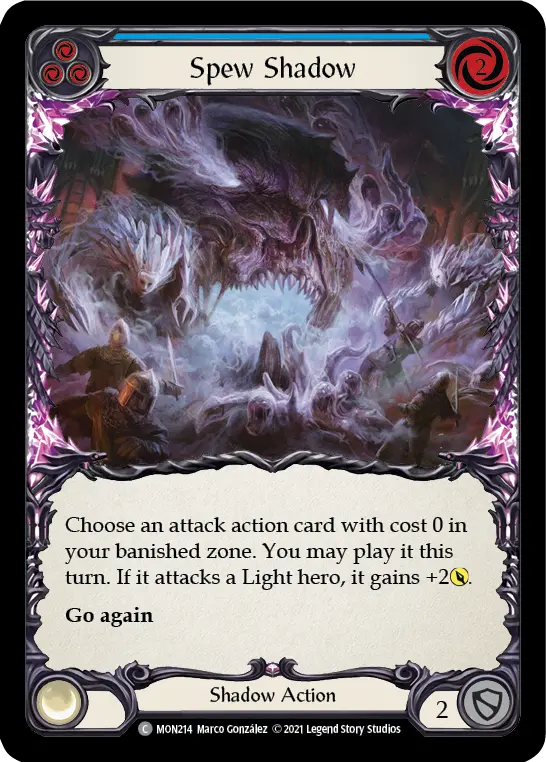 Spew Shadow (Blue) — Monarch Flesh and Blood card by Marco González