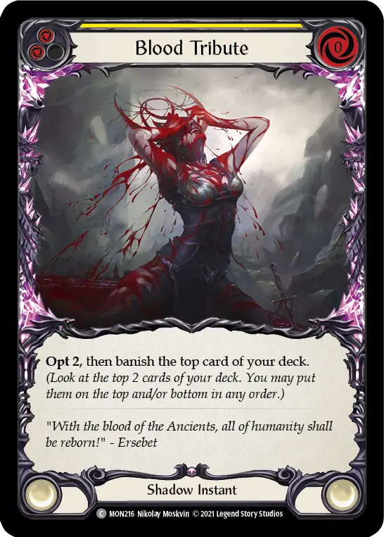 Blood Tribute (Yellow) — Monarch Flesh and Blood card by Nikolay Moskvin