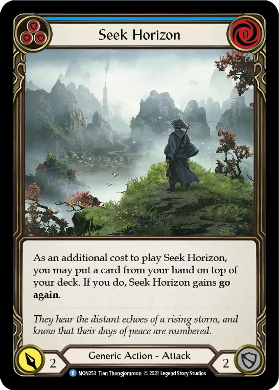 Seek Horizon (Blue) — Monarch Flesh and Blood card by Tian Thongjomroon