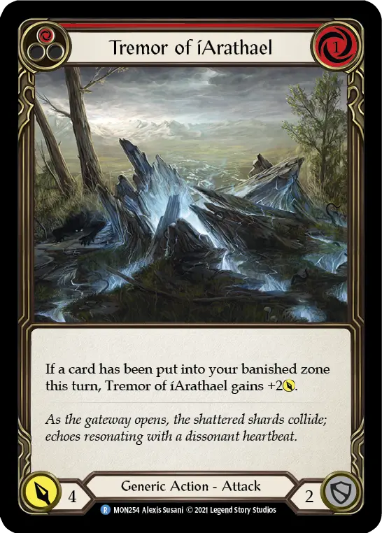 Tremor of iArathael (Red) — Monarch Flesh and Blood card by Alexis Susani