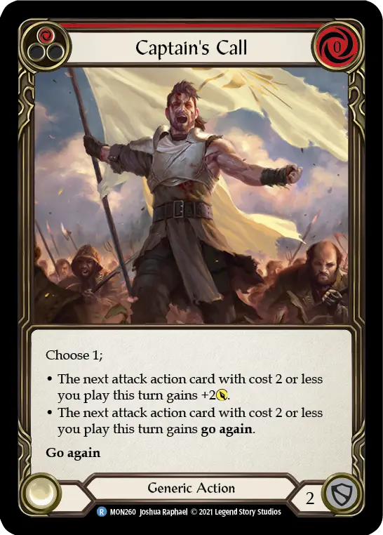 Captain's Call (Red) — Monarch Flesh and Blood card by Joshua Raphael