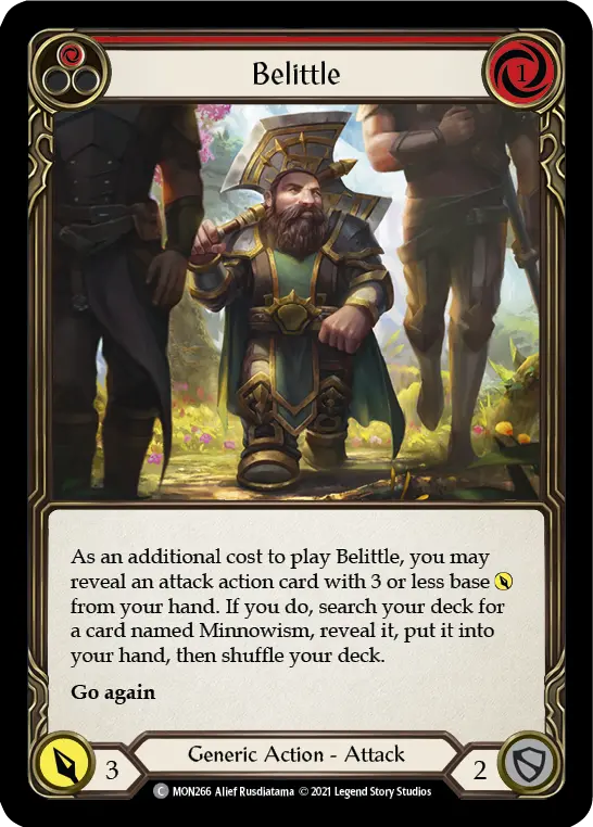 Belittle (Red) — Monarch Flesh and Blood card by Allef Ruesdiatama