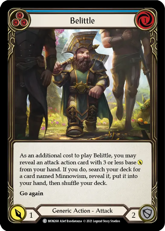 Belittle (Blue) — Monarch Flesh and Blood card by Alief Rusdiatama