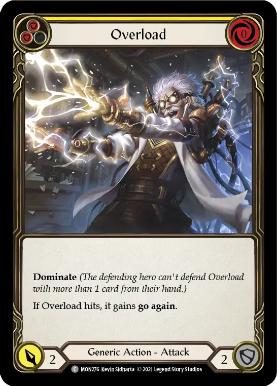 Overload (Yellow) — Monarch Flesh and Blood card by Kevin Sidharta