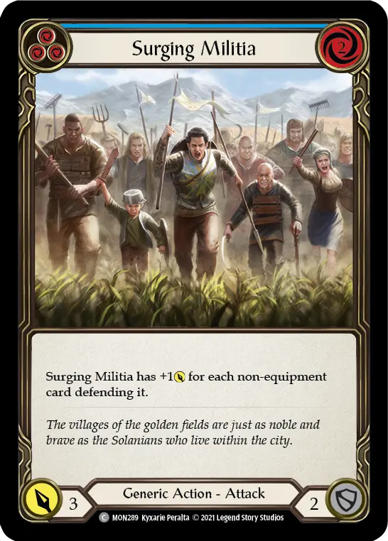 Surging Militia (Blue) — Monarch Flesh and Blood card by Kyxarie Peralta